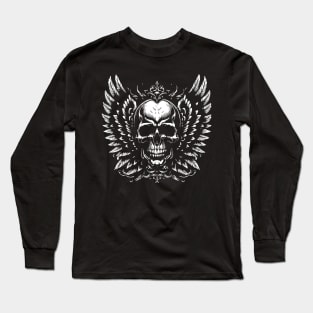 skull wings design Long Sleeve T-Shirt